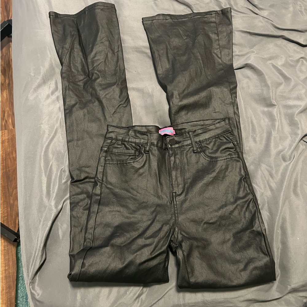 Edikted Faux Leather Flare Pants